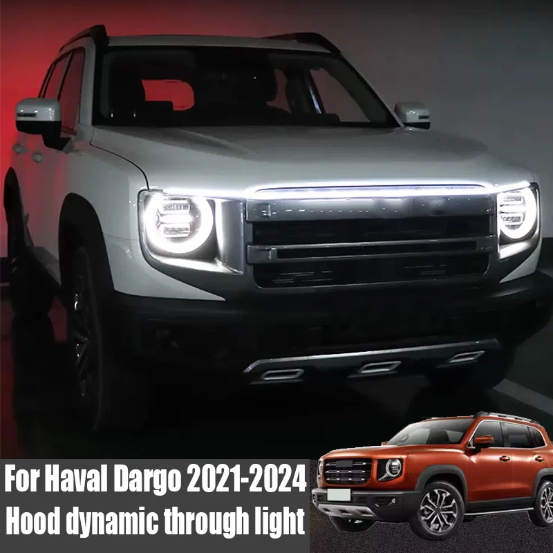 For Haval Dargo 2021 2022 2023 2024 Dynamic scanning of the hood through the light grid flow light strip
For Haval Dargo 2021 2022 2023 2024 Dynamic scanning of the hood through the light grid flow light strip
