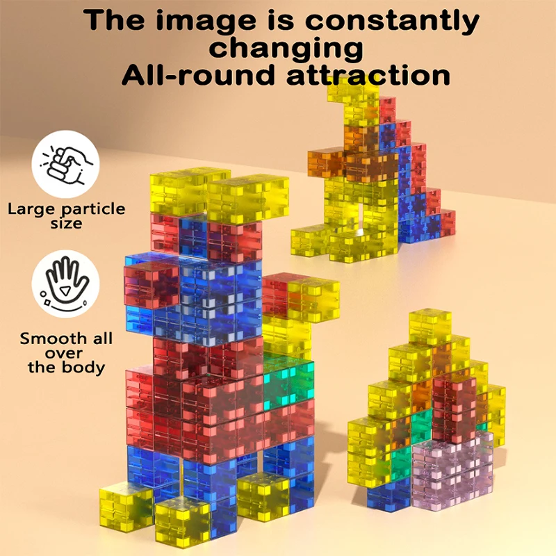 Magnetic cube tile children's toys, magnetic modeling building toys for toddlers, preschool learning, sensory STEM toys, creativ
Magnetic cube tile children's toys, magnetic modeling building toys for toddlers, preschool learning, sensory STEM toys, creativ