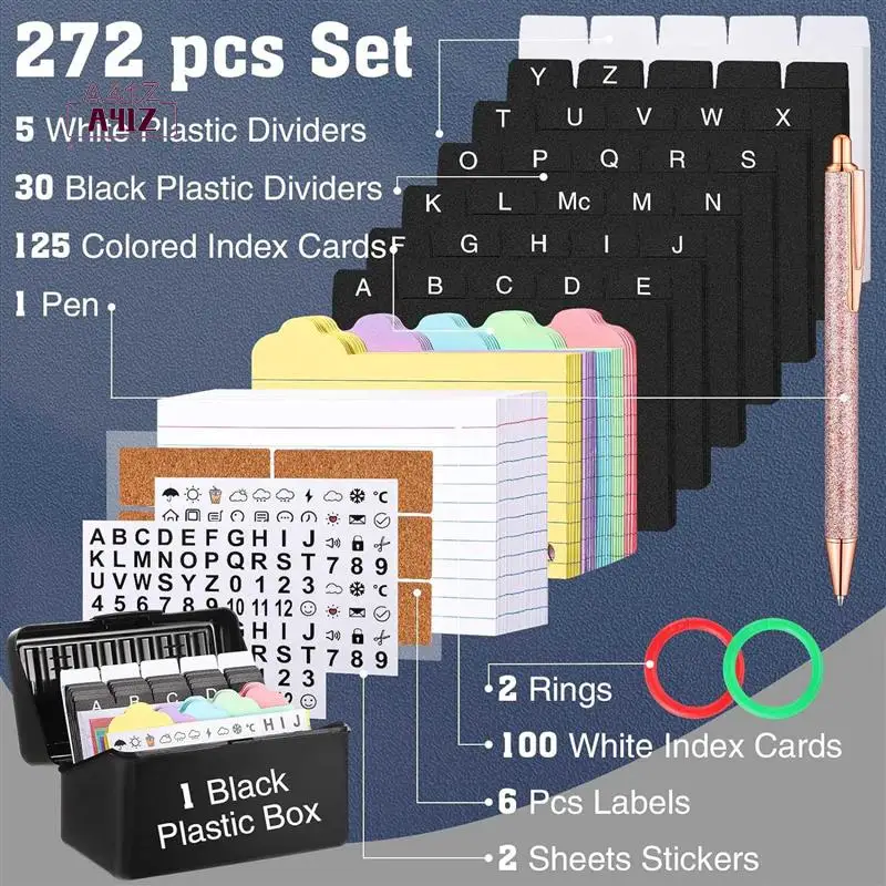 A41Z-Index Card Holder With Lock,Collapsible Index Card Box Fits 3X5-Inch Flash Cards - Business,Or Note Card Storage Boxes
A41Z-Index Card Holder With Lock,Collapsible Index Card Box Fits 3X5-Inch Flash Cards - Business,Or Note Card Storage Boxes