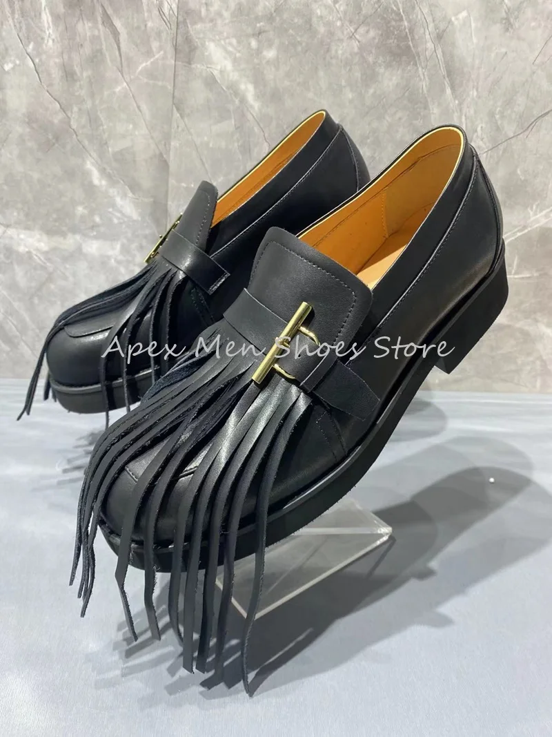 Black Tassel Round Toe Men's Casual Shoes Flat Belt Buckle Decoration Trendy Loafers Fashion Non Slip Office Shoes Daily Wear
Black Tassel Round Toe Men's Casual Shoes Flat Belt Buckle Decoration Trendy Loafers Fashion Non Slip Office Shoes Daily Wear