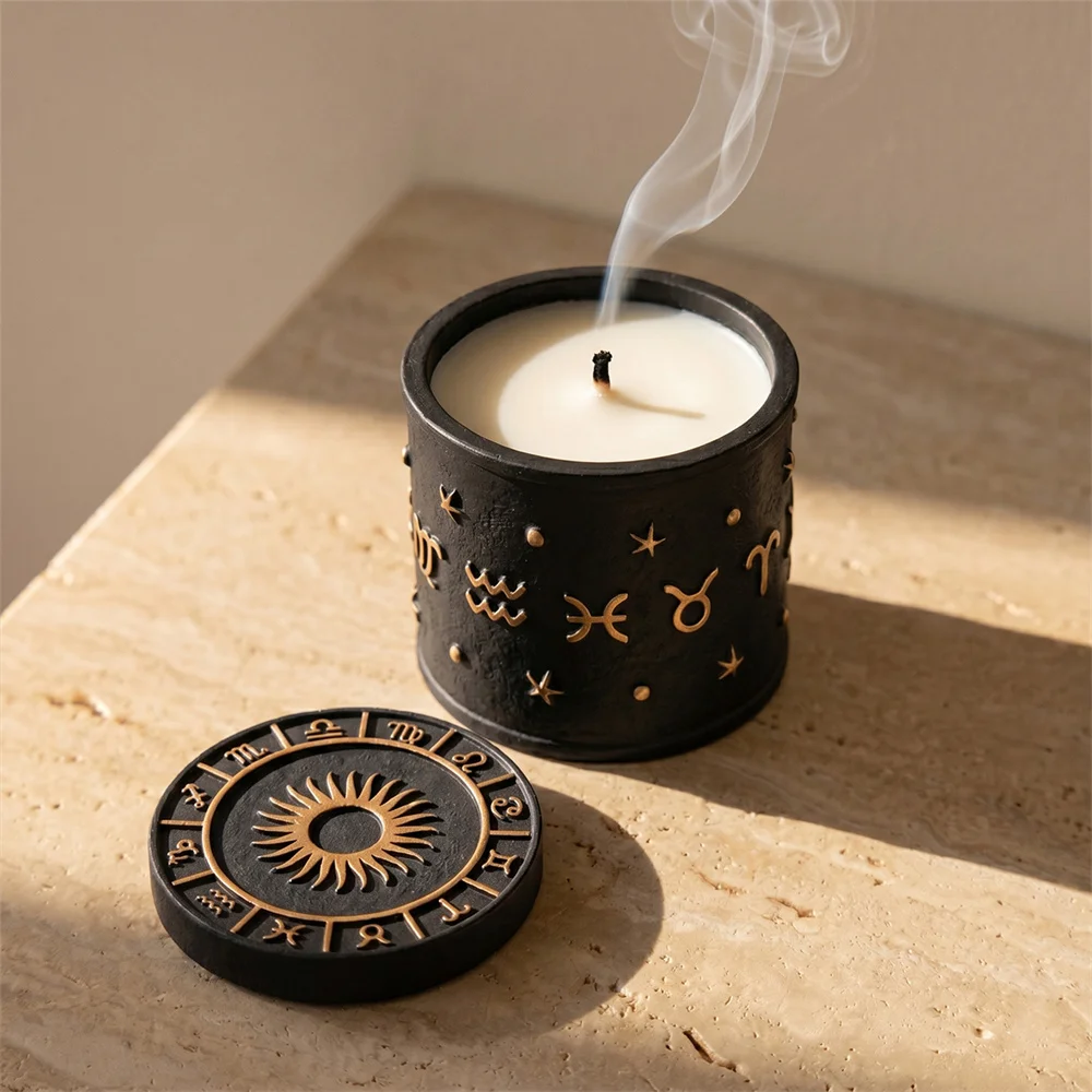 Maison Astrale Zodiac Candle Jar with Lid Silicone Molds for Concrete Cement Jesmonite Gypsum Home Decoration
Maison Astrale Zodiac Candle Jar with Lid Silicone Molds for Concrete Cement Jesmonite Gypsum Home Decoration