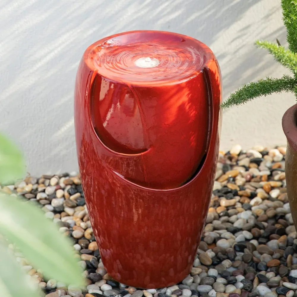 21.25" H Ceramic Vase Outdoor Water Fountain Tall Patio Garden Water Fountain with LED Light and Submersible Pump, Customized
21.25" H Ceramic Vase Outdoor Water Fountain Tall Patio Garden Water Fountain with LED Light and Submersible Pump, Customized