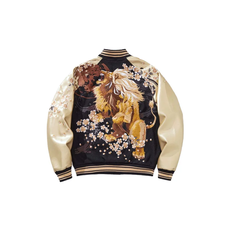 Men's Fashion Embroidered Jacket High Industry Varsity Baseball Coat With Lion Embroidery Japanese Style Harajuku Outerwear
Men's Fashion Embroidered Jacket High Industry Varsity Baseball Coat With Lion Embroidery Japanese Style Harajuku Outerwear