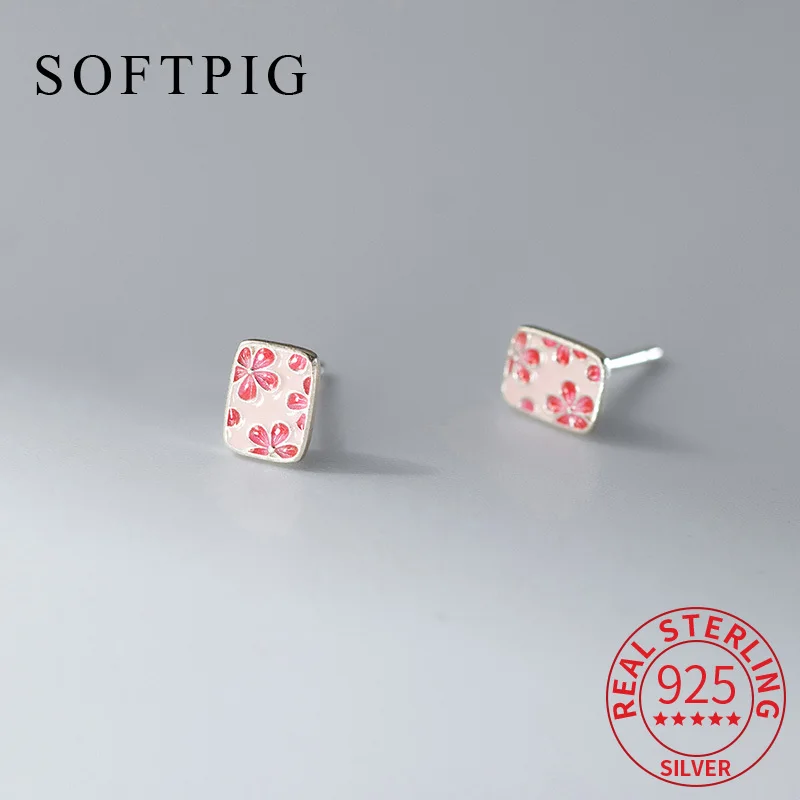 SOFTPIG Real 925 Sterling Silver Square Sweet Pink Cherry Blossoms Stud Earrings for Women Cute Fine Jewelry Plant Accessories
SOFTPIG Real 925 Sterling Silver Square Sweet Pink Cherry Blossoms Stud Earrings for Women Cute Fine Jewelry Plant Accessories