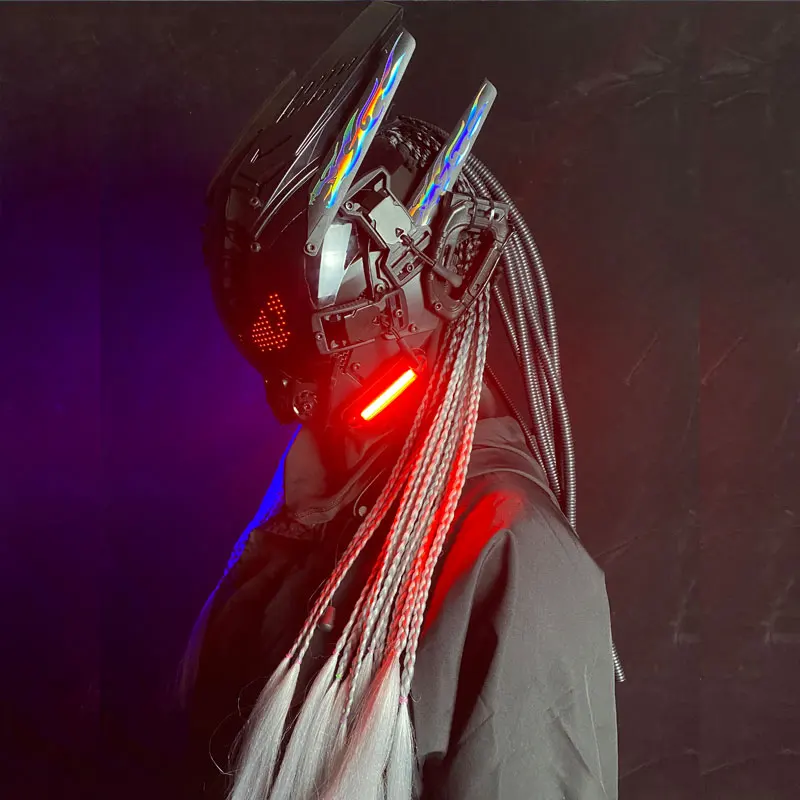 New Customized Cyberpunk App Mask Glow Word Walking Screen Mask Cos Robot Technology Sense Phone Control Helmet
New Customized Cyberpunk App Mask Glow Word Walking Screen Mask Cos Robot Technology Sense Phone Control Helmet