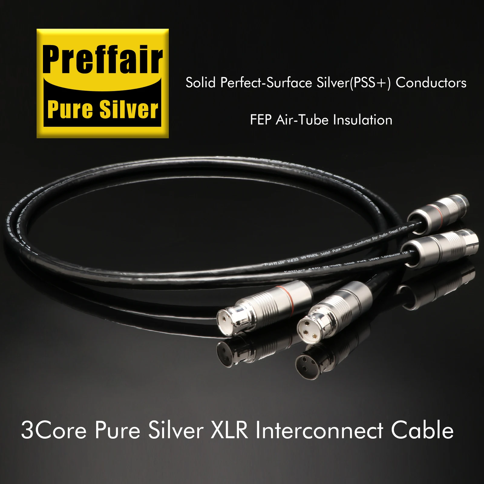Preffair X430 99.998% Silver XLR Cable XLR Balanced Cable Interconnect Silver-Plated Plug Solid PSS Pure Silver Core
Preffair X430 99.998% Silver XLR Cable XLR Balanced Cable Interconnect Silver-Plated Plug Solid PSS Pure Silver Core