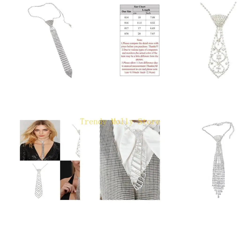 N5KB Women Rhinestones Necktie Necklace Dancing Costumes Jewelry Accessories for Women Wedding Dancing Party
N5KB Women Rhinestones Necktie Necklace Dancing Costumes Jewelry Accessories for Women Wedding Dancing Party