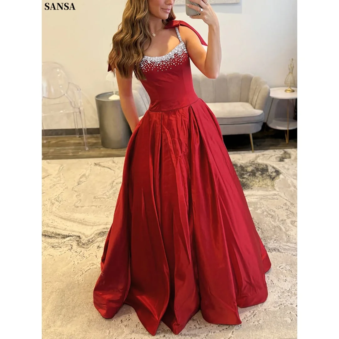 Sansa Customized 2026 Red Satin Ball Gown with Beaded Sweetheart Neck, Bow Shoulder Strap and Voluminous Skirt Formal Prom Dress
Sansa Customized 2026 Red Satin Ball Gown with Beaded Sweetheart Neck, Bow Shoulder Strap and Voluminous Skirt Formal Prom Dress