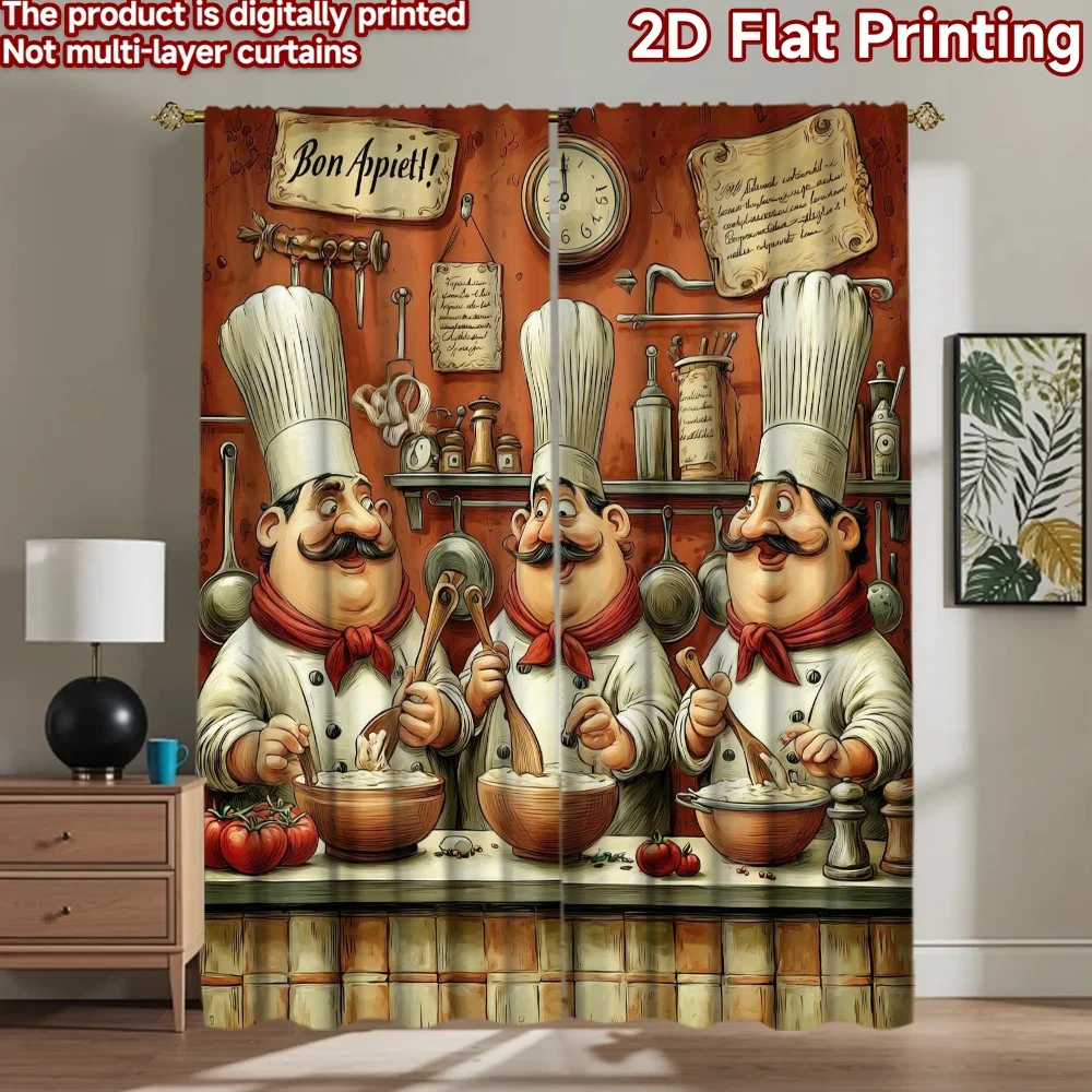 1pc 2D flat Photography Backdrop Scene Backdrop Cheerful Chefs Cooking Together 100% Polyester Festive Wall Decor Use for