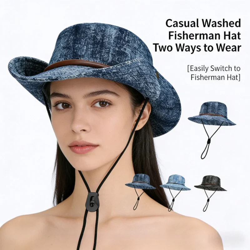 Fashion Washed Cotton Bucket Hat Oversize Wide Brim Sun Hat for Women Men, Spring Summer Outdoor Denim Cap
Fashion Washed Cotton Bucket Hat Oversize Wide Brim Sun Hat for Women Men, Spring Summer Outdoor Denim Cap