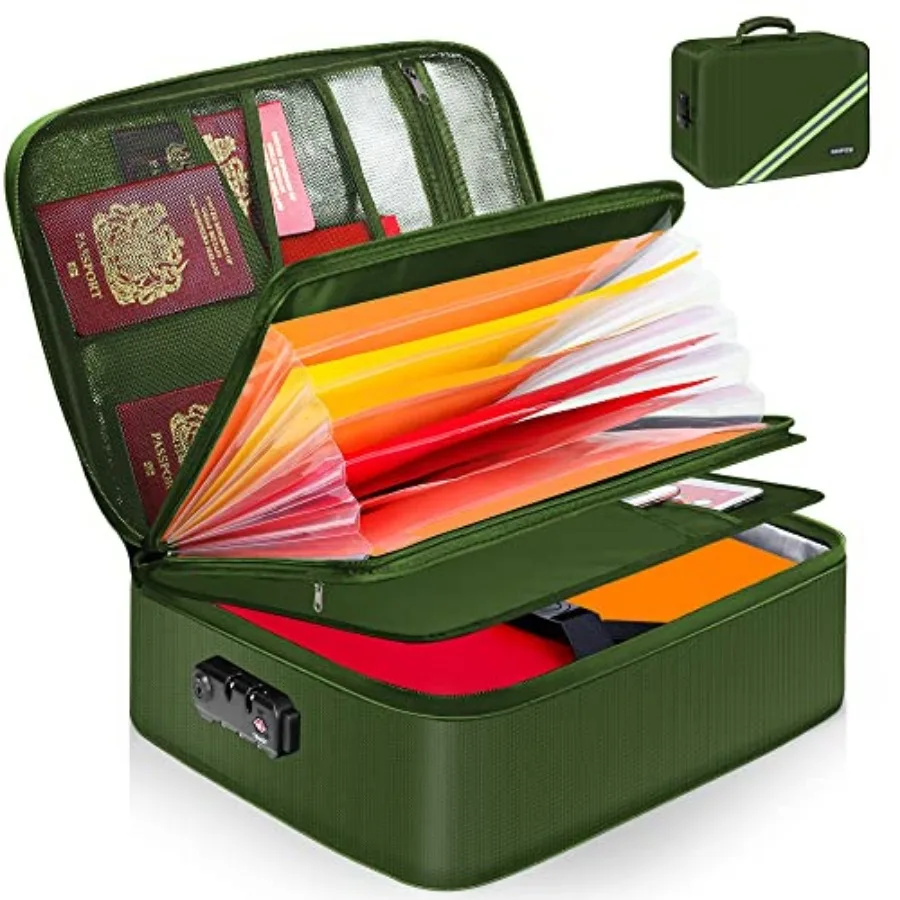 Important Document Organizer, Waterproof and Fireproof Document Box with 7 Pockets File Folder, Portable Home Fire Safe Storage
Important Document Organizer, Waterproof and Fireproof Document Box with 7 Pockets File Folder, Portable Home Fire Safe Storage