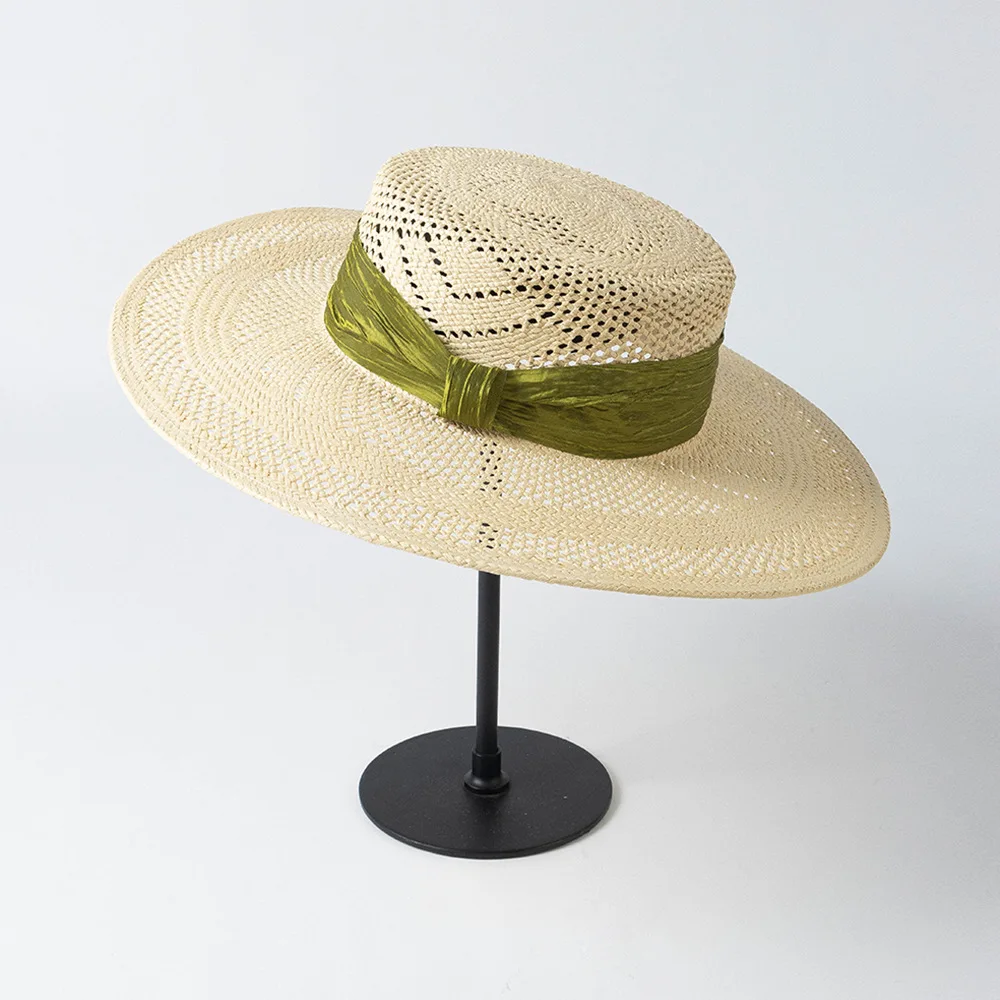 WeMe New Material Hand Woven Sun Cap with Wide Ribbon Bow Hand-Hollowed Braided Large Brim Straw Hat
WeMe New Material Hand Woven Sun Cap with Wide Ribbon Bow Hand-Hollowed Braided Large Brim Straw Hat