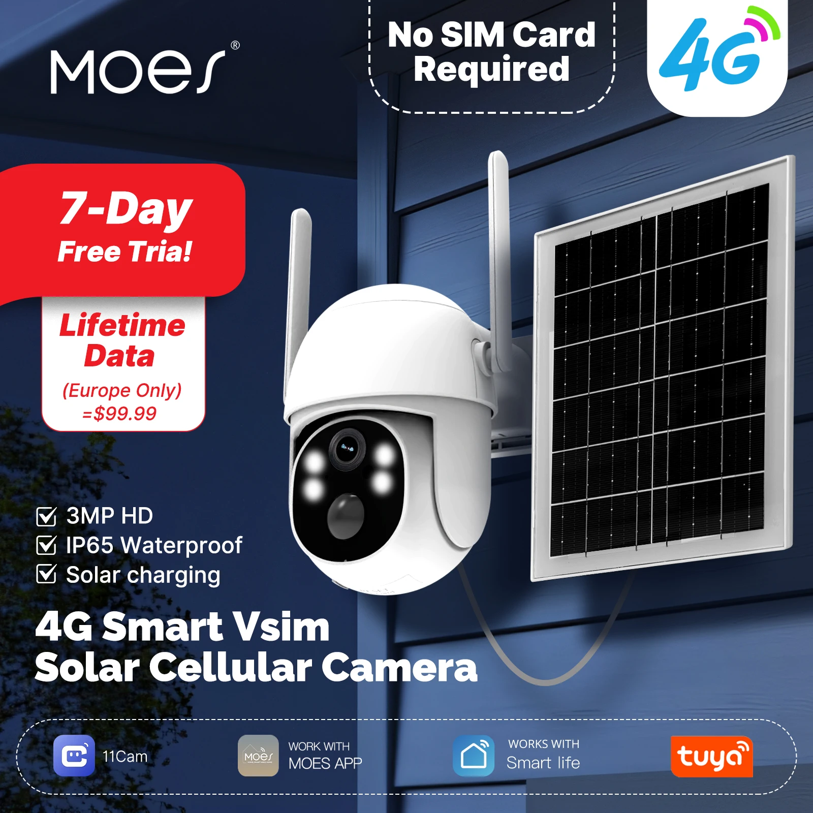 Tuya Smart 4G Solar Security Camera Outdoor No SIM Required Solar Charging IP camera 3MP Human Detection Security Protection
Tuya Smart 4G Solar Security Camera Outdoor No SIM Required Solar Charging IP camera 3MP Human Detection Security Protection