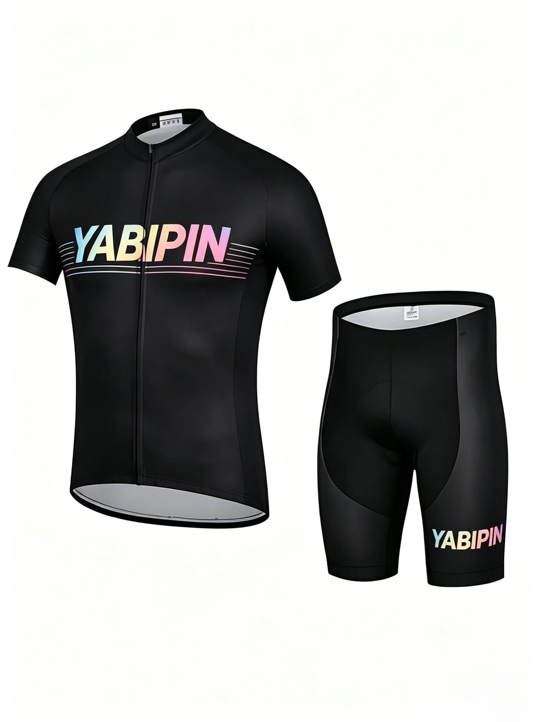 Stand Collar Full Zip Men‘s Cycling Set, Short Sleeve Shorts Letter Graphic Bike Jersey & Shorts 2 Piece Sportswear
Stand Collar Full Zip Men‘s Cycling Set, Short Sleeve Shorts Letter Graphic Bike Jersey & Shorts 2 Piece Sportswear