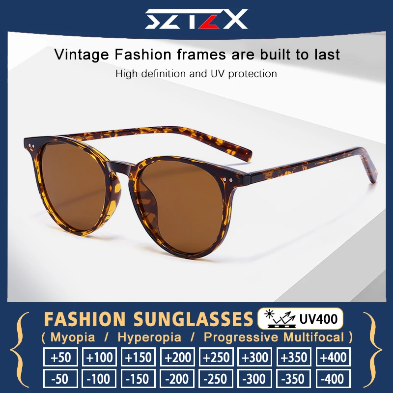 SZTZX New Retro Round Prescription Driving Glasses Fashion Street Sunscreen Sunglasses Men Women's Myopia Reading UV400 Eyewear
SZTZX New Retro Round Prescription Driving Glasses Fashion Street Sunscreen Sunglasses Men Women's Myopia Reading UV400 Eyewear