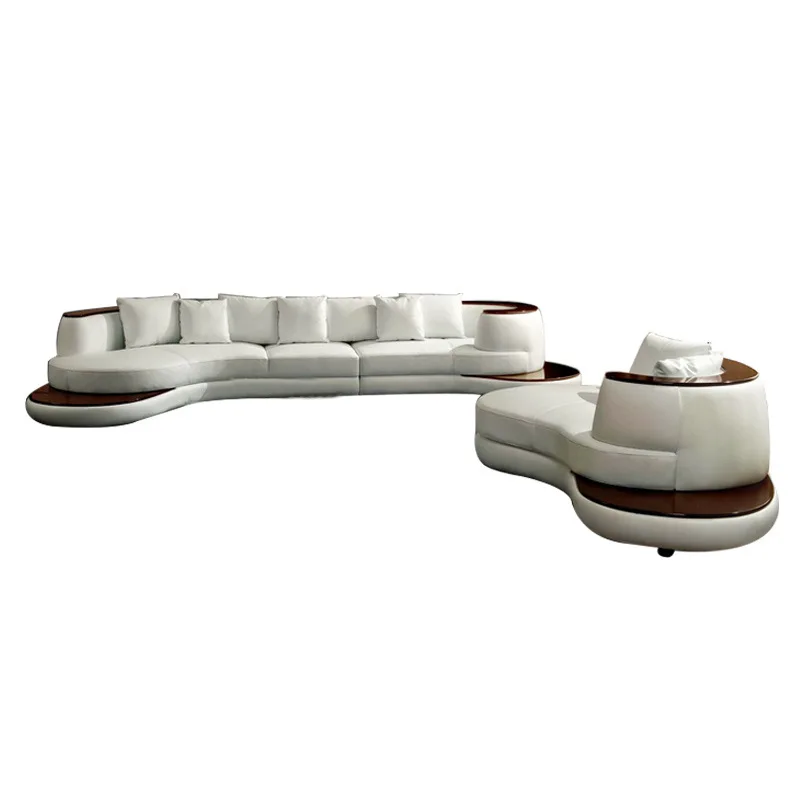 Crescent curved leather sofa mansion living room modern villa large apartment high-end first-layer cowhide furniture
Crescent curved leather sofa mansion living room modern villa large apartment high-end first-layer cowhide furniture