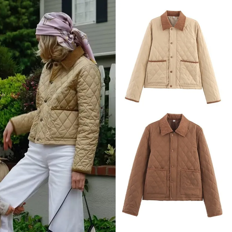 Autumn Winter Women Quilted Coats Female Turn-down Collar Warm Cotton Padded Jackets Lady Long Sleeve Single Breasted Outerwear
Autumn Winter Women Quilted Coats Female Turn-down Collar Warm Cotton Padded Jackets Lady Long Sleeve Single Breasted Outerwear