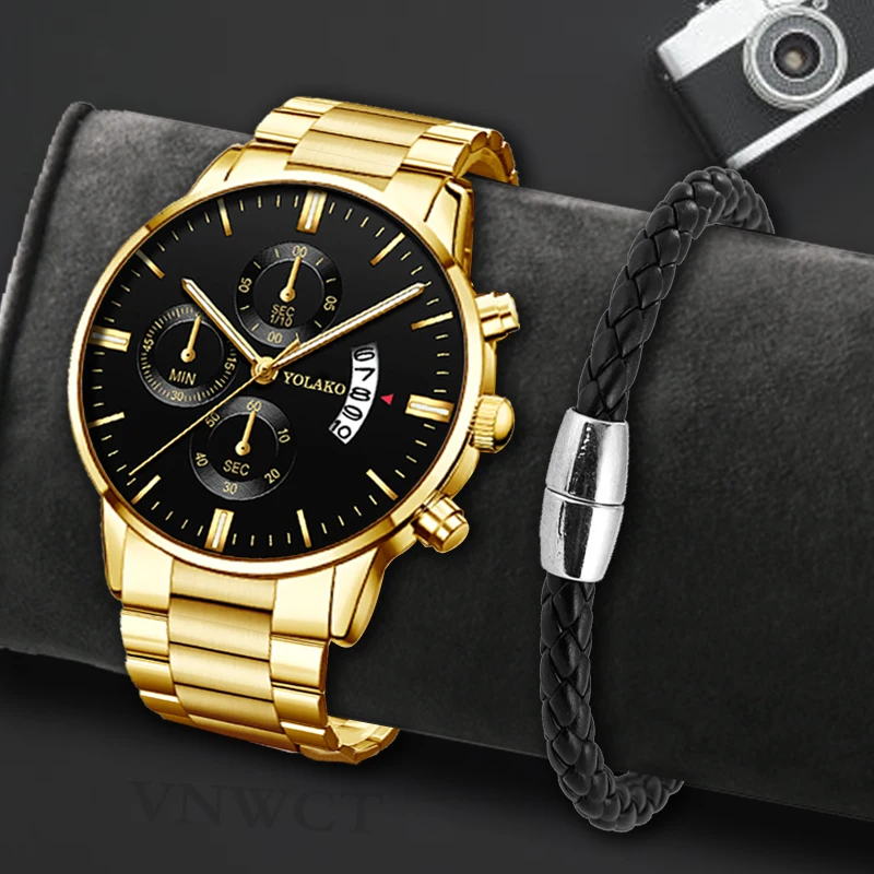Reloj Hombre Fashion Men Stainless Steel Watch Luxury Calendar Quartz Wristwatch Business Watches Man Clock Relogio Masculino
Reloj Hombre Fashion Men Stainless Steel Watch Luxury Calendar Quartz Wristwatch Business Watches Man Clock Relogio Masculino