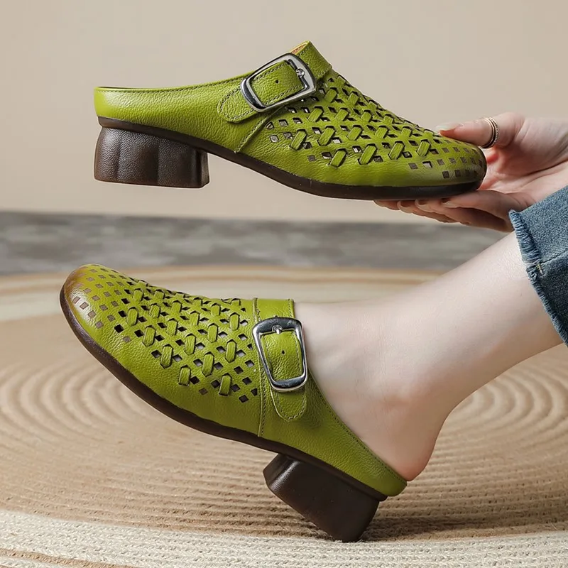AI2026 New Women's Slippers Shoe Hollowedout Fashion Retro HalfSlippers Women Genuine Leather Summer NonSlip female Shoes
AI2026 New Women's Slippers Shoe Hollowedout Fashion Retro HalfSlippers Women Genuine Leather Summer NonSlip female Shoes