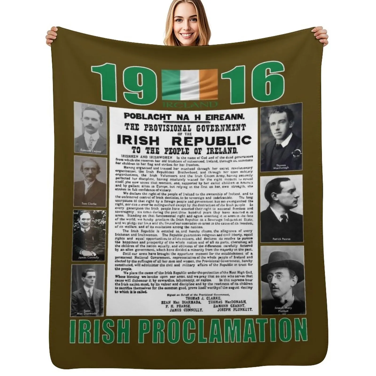 IRISH PROCLAMATION 1916 Throw Blanket Lightweight Cozy Blanket for Bed Sofa
IRISH PROCLAMATION 1916 Throw Blanket Lightweight Cozy Blanket for Bed Sofa