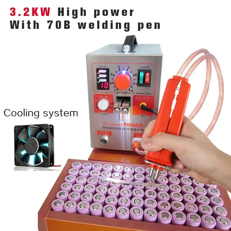 220V /110V 3.2KW 709AD Battery Spot Welding Machiner with S70BN Welder Pen for 18650 Welding Station Spot Welding Machine
220V /110V 3.2KW 709AD Battery Spot Welding Machiner with S70BN Welder Pen for 18650 Welding Station Spot Welding Machine