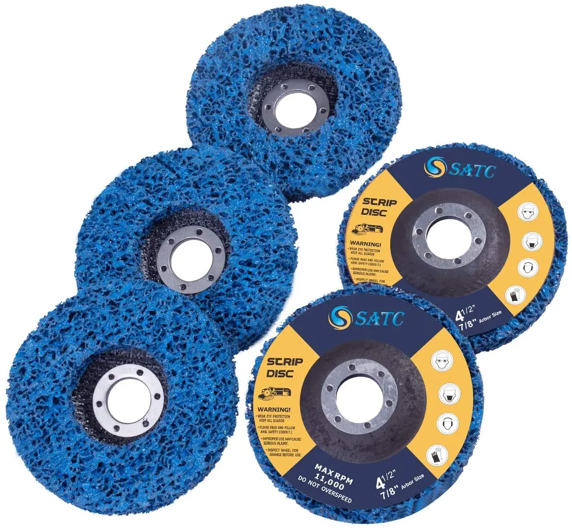 SATC 4-1/2" X 7/8" Strip Discs 5PCS Blue Stripping Wheel Abrasive Disc Silicon Carbide Fiberglass 12.x12x10 Cm 1carton=20set 46#
SATC 4-1/2" X 7/8" Strip Discs 5PCS Blue Stripping Wheel Abrasive Disc Silicon Carbide Fiberglass 12.x12x10 Cm 1carton=20set 46#