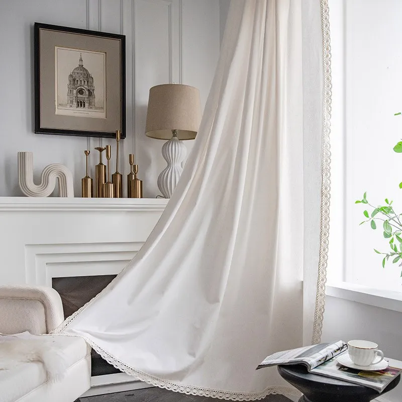 Cotton Linen American Style White Curtain Blackout Thick with Sun Lace Drape for The Luxury Living Room Curtains Home Decoretion
Cotton Linen American Style White Curtain Blackout Thick with Sun Lace Drape for The Luxury Living Room Curtains Home Decoretion