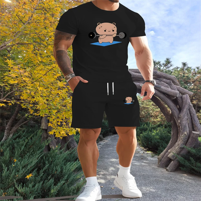2025 Summer Sports Set Round Neck Short Sleeve T-shirt Drawstring Shorts Set Slim Fashion Two Piece Set Men's Clothing
2025 Summer Sports Set Round Neck Short Sleeve T-shirt Drawstring Shorts Set Slim Fashion Two Piece Set Men's Clothing
