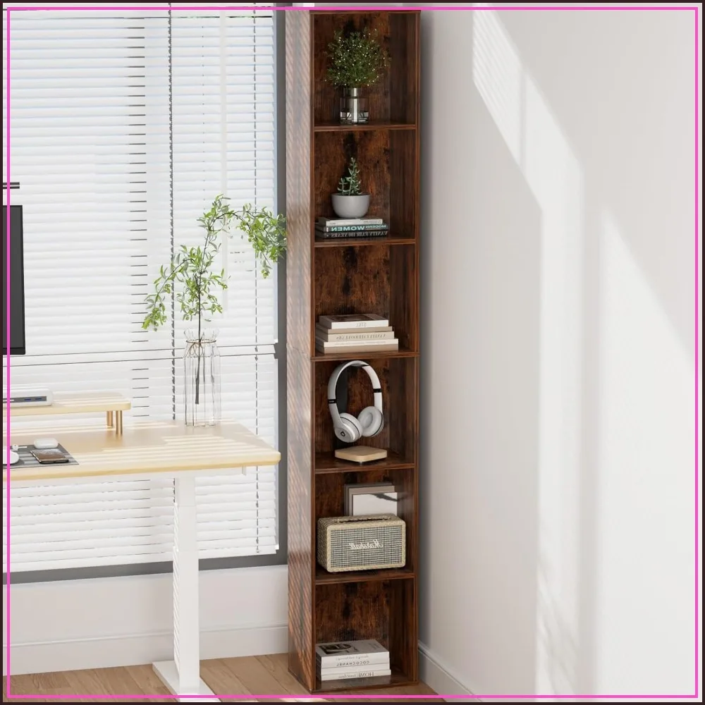 70.5" Tall Narrow 6-Tier Bookshelf, Skinny Corner Shelf for Small Spaces, Wood Storage Cabinet for Living Room, Office
70.5" Tall Narrow 6-Tier Bookshelf, Skinny Corner Shelf for Small Spaces, Wood Storage Cabinet for Living Room, Office