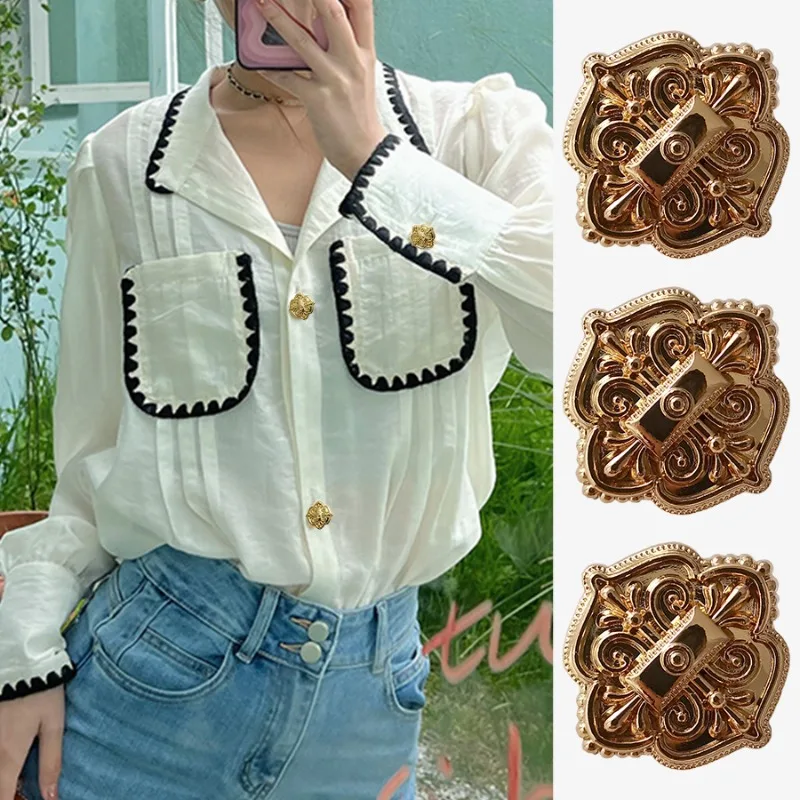 FCXDG 10pcs Vintage French Fashion Carved Metal Buttons Elegant Dress Jacket Suit Coat DIY Sewing Accessories Decorative Buttons
FCXDG 10pcs Vintage French Fashion Carved Metal Buttons Elegant Dress Jacket Suit Coat DIY Sewing Accessories Decorative Buttons