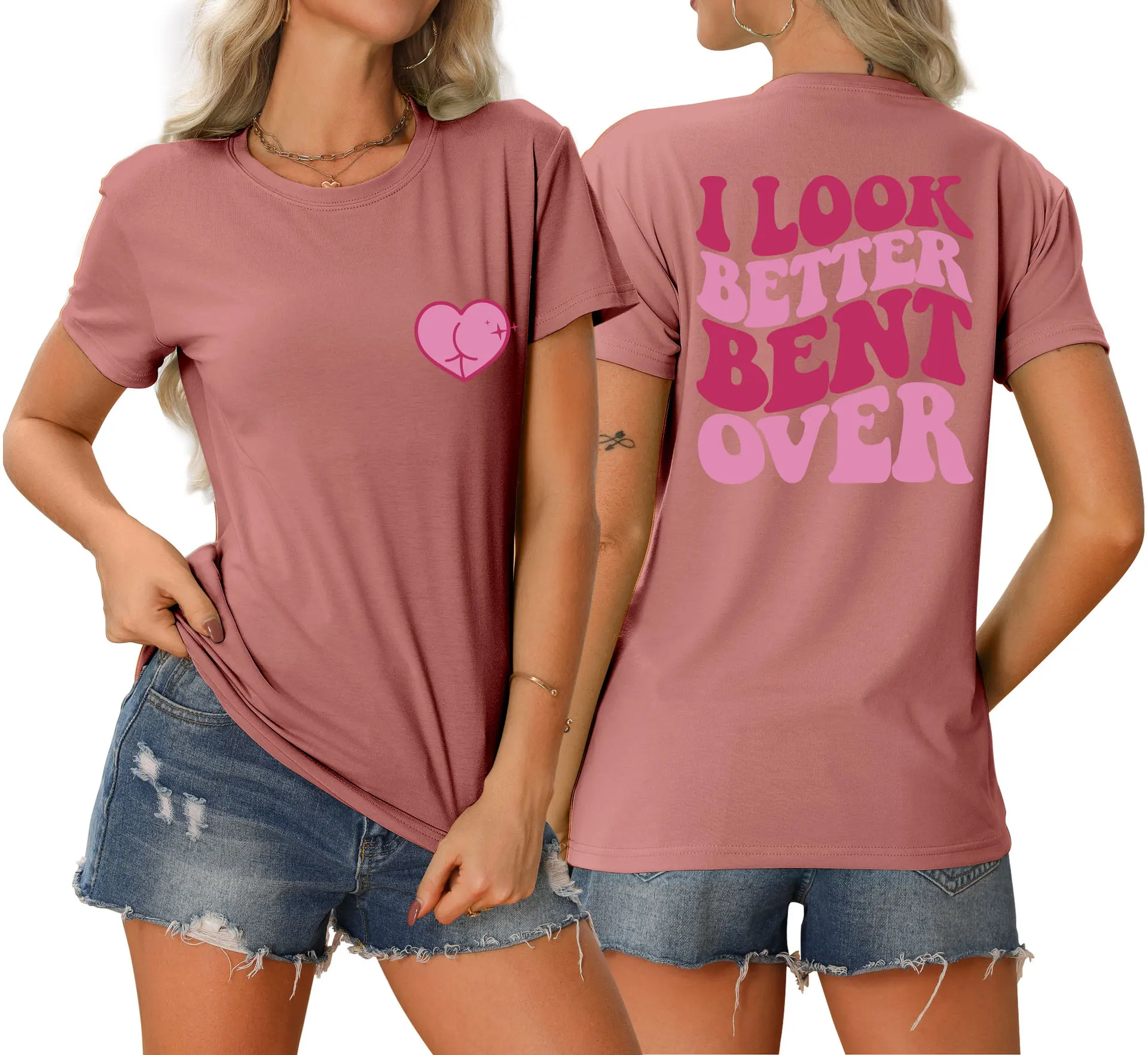 Летняя новая Повседневная футболка с круглым вырезом i look better bent over pink print, женский топ с коротким рукавом и стильный пуловер
Летняя новая Повседневная футболка с круглым вырезом i look better bent over pink print, женский топ с коротким рукавом и стильный пуловер