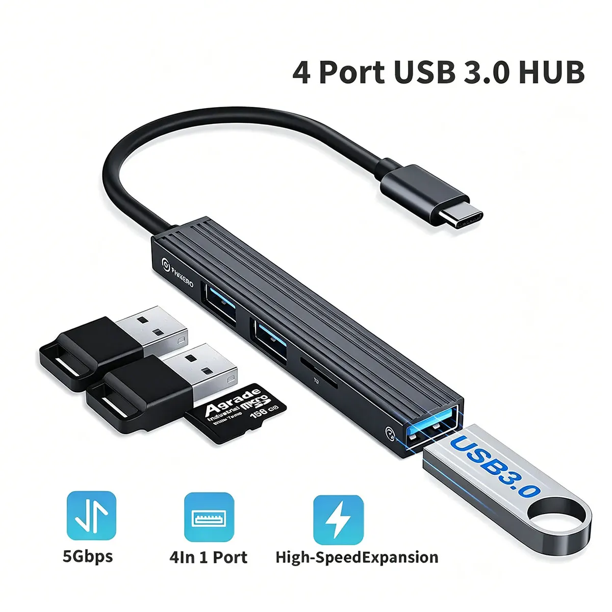 4 Port USB 3.0 Hub Type C Splitter TF Card Reader OTG Adapter Portable USB 2.0 Multi Port Dock For Laptop PC
4 Port USB 3.0 Hub Type C Splitter TF Card Reader OTG Adapter Portable USB 2.0 Multi Port Dock For Laptop PC