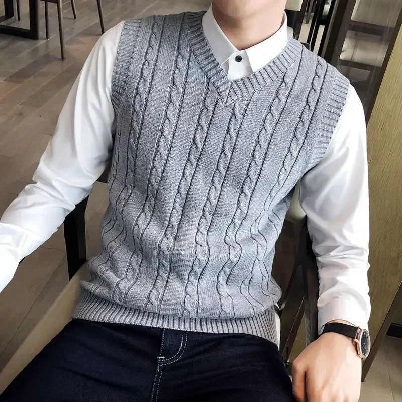 Knit Sweater Male Solid Color Sleeveless Plain Men's Clothing Blue Vest Waistcoat Jumpers Plus Size Best Selling ZL478
Knit Sweater Male Solid Color Sleeveless Plain Men's Clothing Blue Vest Waistcoat Jumpers Plus Size Best Selling ZL478