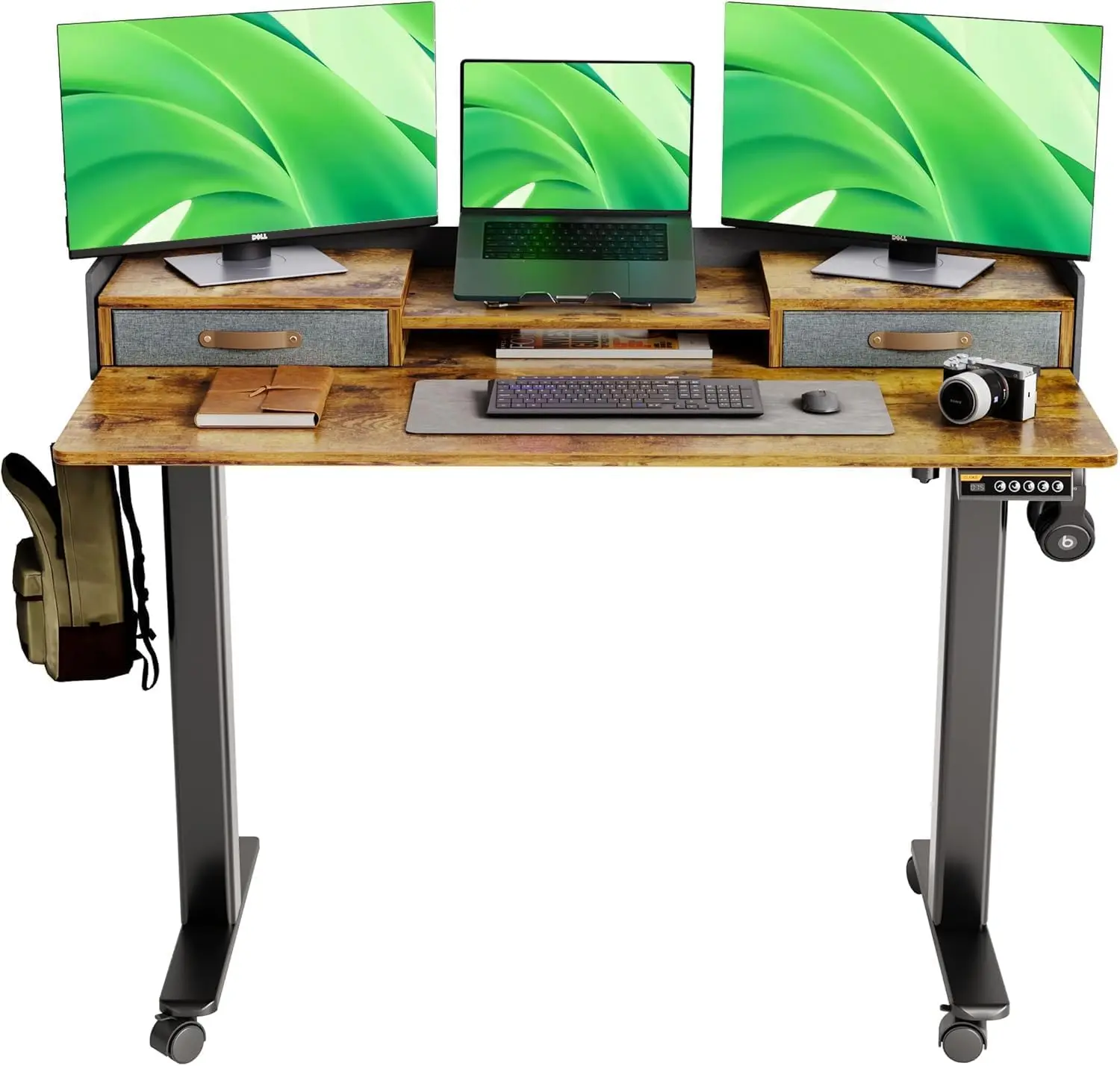 Standing Desk with Drawers, 48 inch Adjustable Height Electric Desk with Storage Shelf, Rustic Brown
Standing Desk with Drawers, 48 inch Adjustable Height Electric Desk with Storage Shelf, Rustic Brown