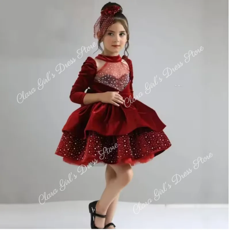 Customized Red Flower Girl Dresses Bow Crystal Knee Length Toddler Girl's Dresses Button Back Kid's Formal Wear
Customized Red Flower Girl Dresses Bow Crystal Knee Length Toddler Girl's Dresses Button Back Kid's Formal Wear