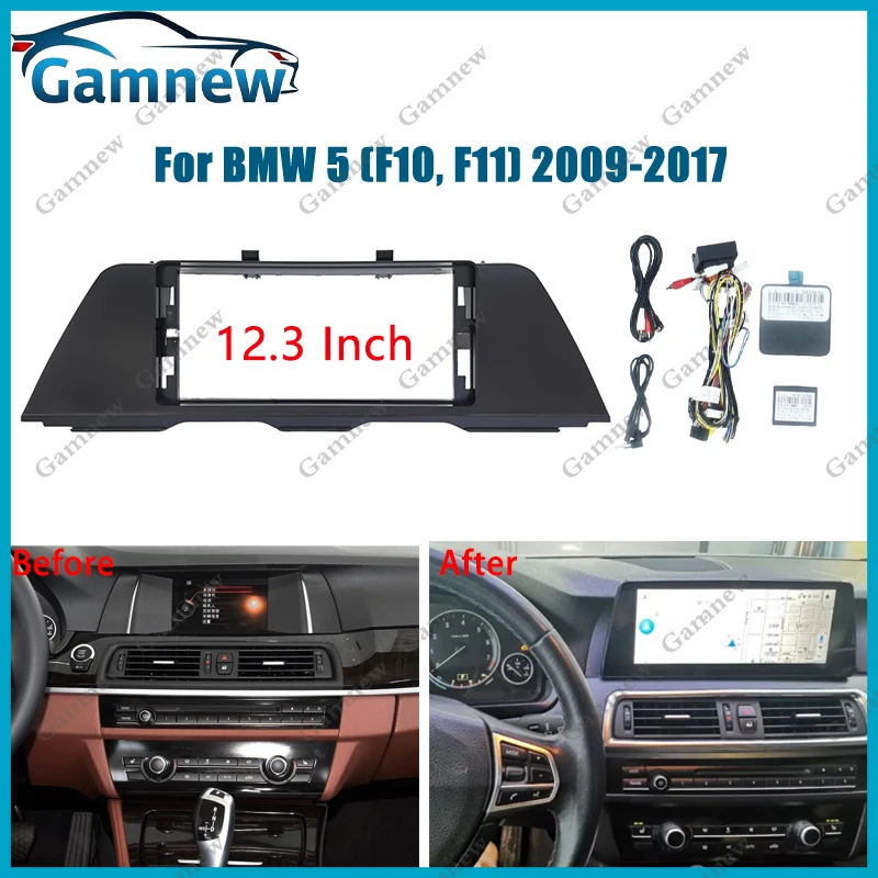 12.3 Inch Car Frame Fascia Adapter Canbus Box Decoder Android Radio Dash Fitting Panel Kit For BMW 5 (F10, F11) 2009-2017
12.3 Inch Car Frame Fascia Adapter Canbus Box Decoder Android Radio Dash Fitting Panel Kit For BMW 5 (F10, F11) 2009-2017