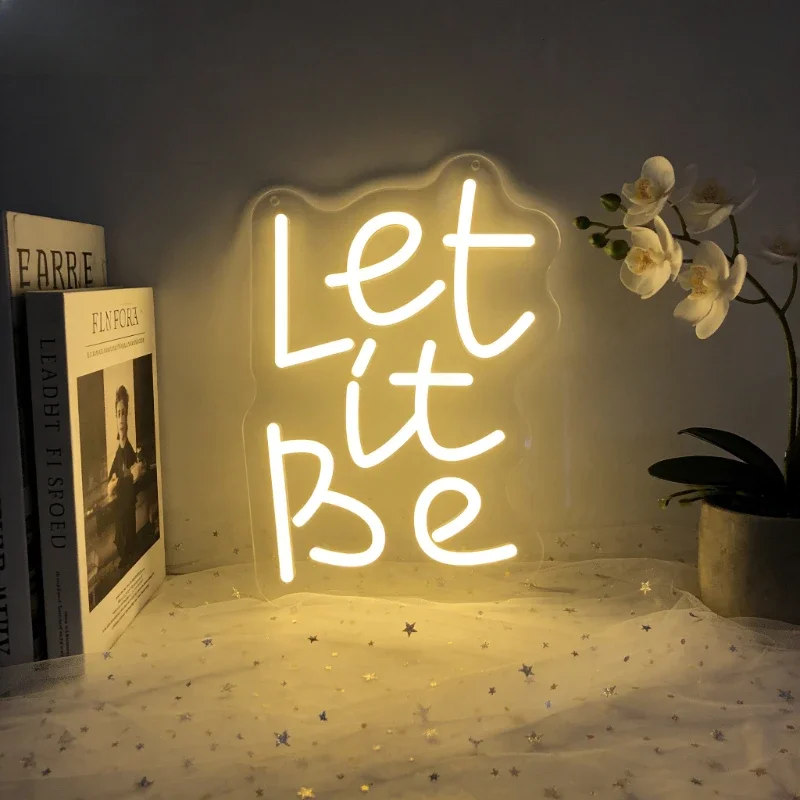 Let It Be Neon Sign LED Night Light USB Inspirational Quote Aesthetic Wall Art Desk Lamp for Bedroom Living Room Home Decor Gift
Let It Be Neon Sign LED Night Light USB Inspirational Quote Aesthetic Wall Art Desk Lamp for Bedroom Living Room Home Decor Gift