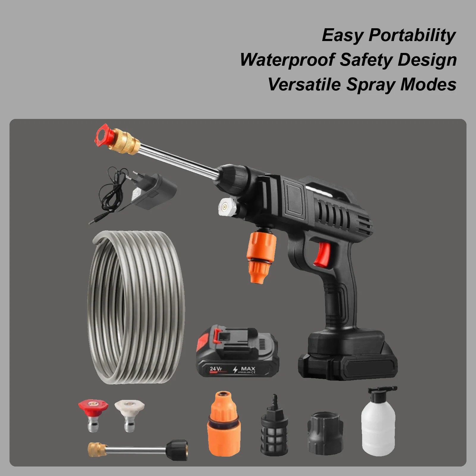 Cordless Pressure Washer Cordless Cleaning Tool Rechargeable Handheld Pressure Washer With 16.4 Ft Hose For Car Home Garden
Cordless Pressure Washer Cordless Cleaning Tool Rechargeable Handheld Pressure Washer With 16.4 Ft Hose For Car Home Garden