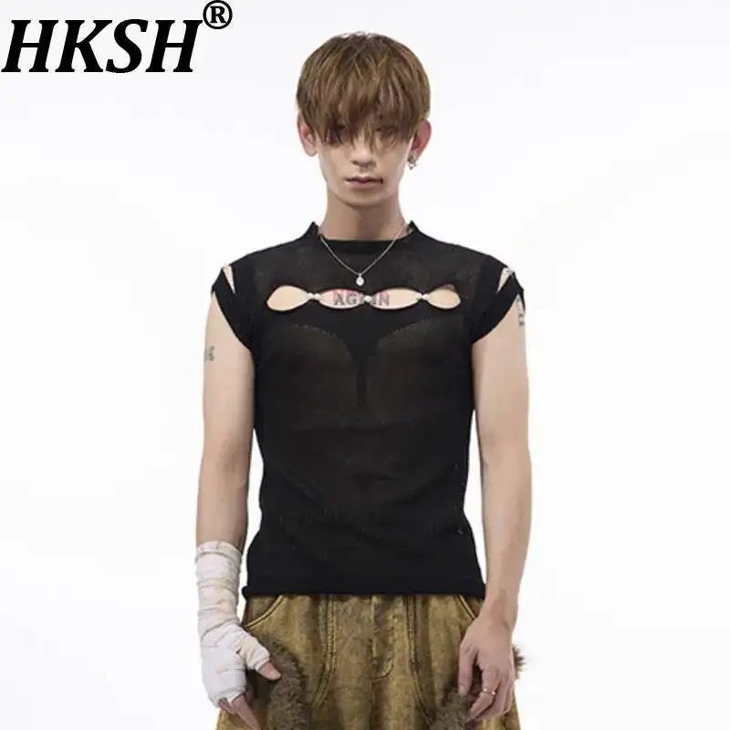 HKSH Новая летняя мужская темная сетчатая футболка без рукавов ручной работы с жемчугом, прозрачные топы на бретелях, шикарный жилет Techwear HK8467
HKSH Новая летняя мужская темная сетчатая футболка без рукавов ручной работы с жемчугом, прозрачные топы на бретелях, шикарный жилет Techwear HK8467
