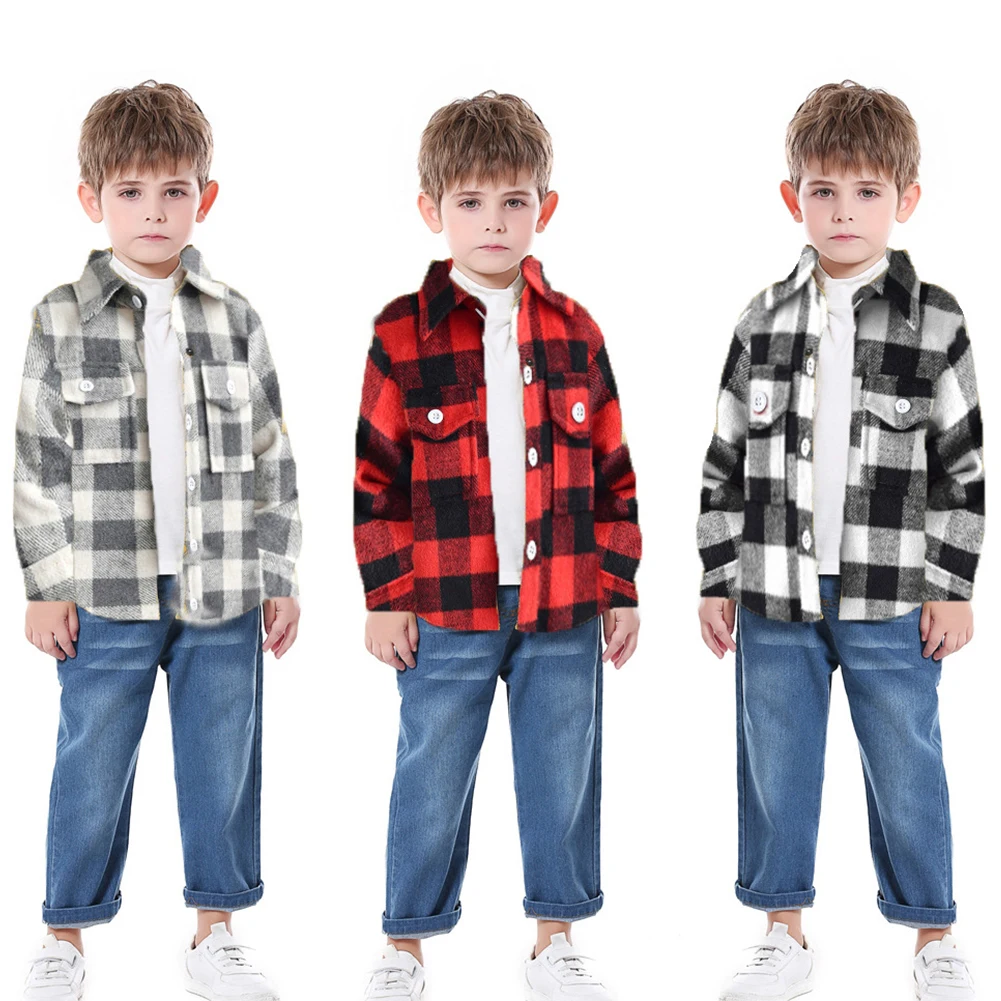 Boys Plaided Shirt Long Sleeve Children's Checked Jacket Girls Lattice Tops Single Breasted Spring Autumn Outerwear Tops
Boys Plaided Shirt Long Sleeve Children's Checked Jacket Girls Lattice Tops Single Breasted Spring Autumn Outerwear Tops