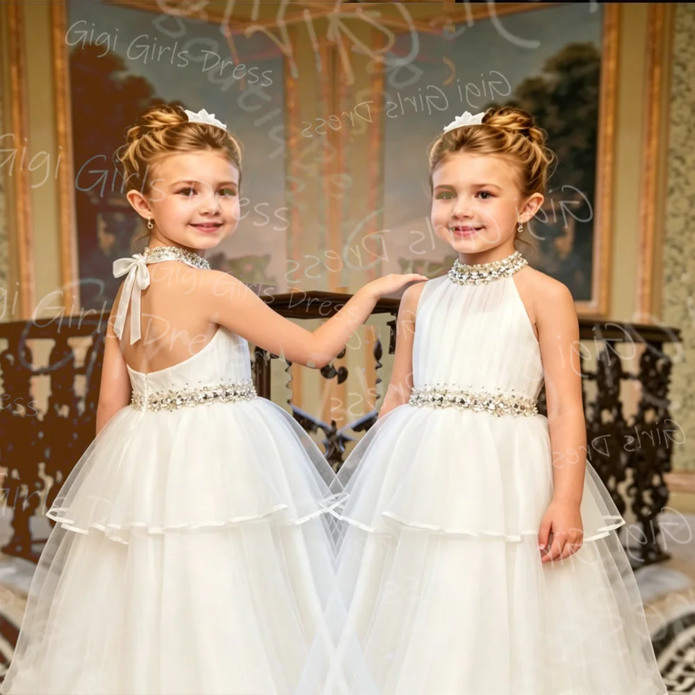 Luxury Crystal Neckline Tiered Tulle Flower Girl Dress Open Back Kids Wedding Bridesmaid Dress Communion Birthday Formal Outfit
Luxury Crystal Neckline Tiered Tulle Flower Girl Dress Open Back Kids Wedding Bridesmaid Dress Communion Birthday Formal Outfit