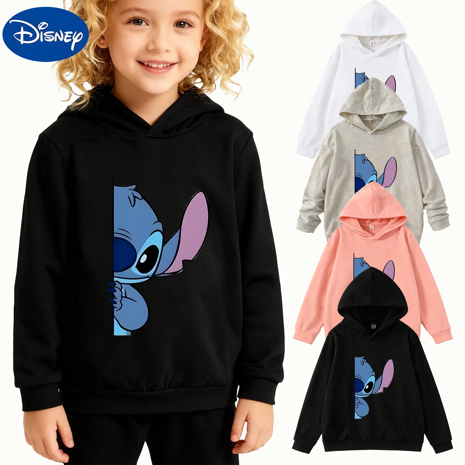 Детская толстовка с рисунком Disney Stitch Peekaboo, черный пуловер с длинными рукавами
Детская толстовка с рисунком Disney Stitch Peekaboo, черный пуловер с длинными рукавами