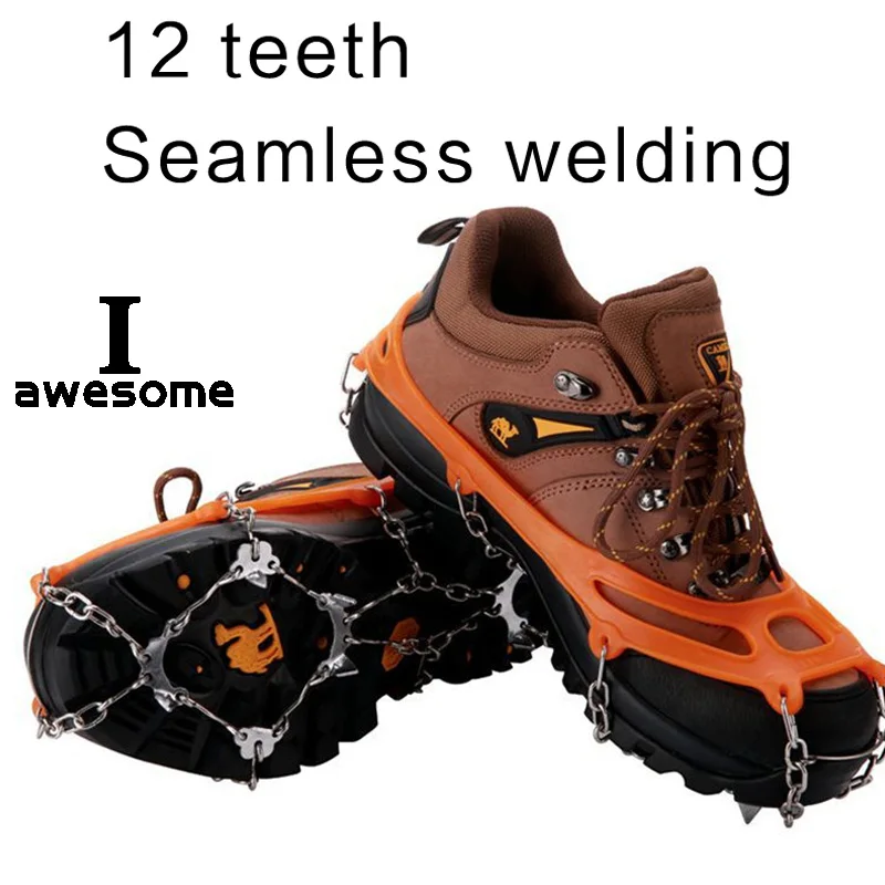 12 Teeth Steel Ice Gripper Spike for Shoes Anti Slip Hiking Climbing Snow Spikes Crampons Cleats Chain Claws Grips Boots Cover
12 Teeth Steel Ice Gripper Spike for Shoes Anti Slip Hiking Climbing Snow Spikes Crampons Cleats Chain Claws Grips Boots Cover