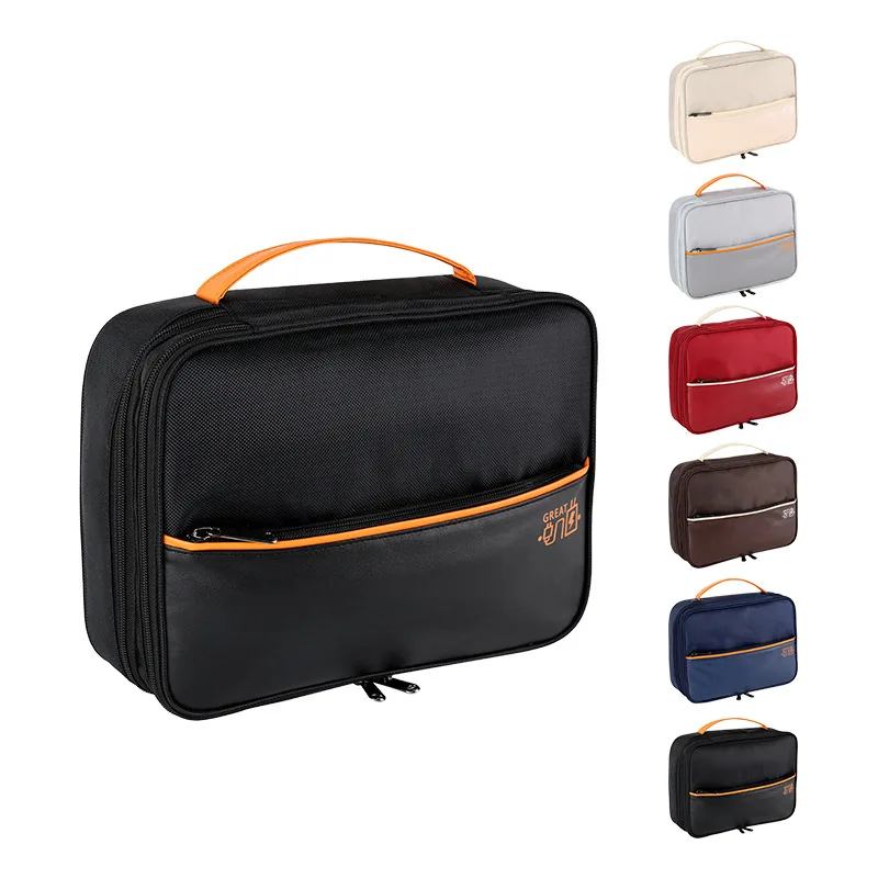 Lightweight polyester large-capacity data cable hand-held storage bag, multi-layered compartments, travel waterproof handbag
Lightweight polyester large-capacity data cable hand-held storage bag, multi-layered compartments, travel waterproof handbag