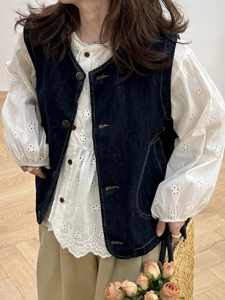 Retro Oversized Denim Vest Women's Outerwear Spring Summer Loose Fit Casual Style Button Detail Polyester Blend No Sleeve V-Neck
Retro Oversized Denim Vest Women's Outerwear Spring Summer Loose Fit Casual Style Button Detail Polyester Blend No Sleeve V-Neck
