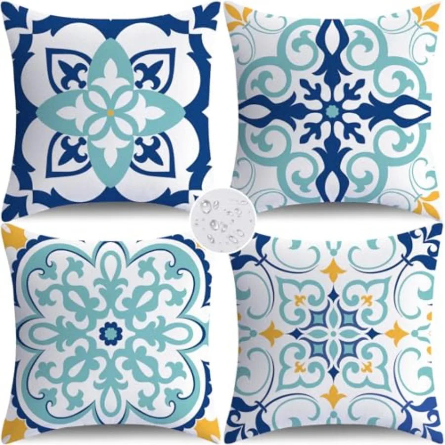 Outdoor Waterproof Pillow Covers 18x18 Set of 4 Boho Decorative Throw Pillows Floral Cushion Cases for Patio Furniture Bench Co
Outdoor Waterproof Pillow Covers 18x18 Set of 4 Boho Decorative Throw Pillows Floral Cushion Cases for Patio Furniture Bench Co
