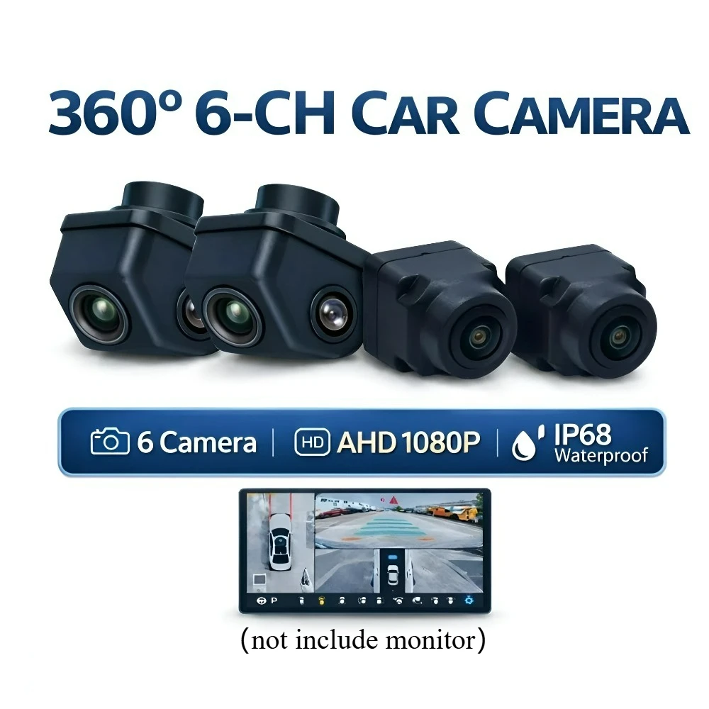 360 Degree Bird View Car Camera 3D 6CH AHD 1080P Surround View System IP68 Waterproof Night Vision Wide-angle for Car SUV Truck
360 Degree Bird View Car Camera 3D 6CH AHD 1080P Surround View System IP68 Waterproof Night Vision Wide-angle for Car SUV Truck
