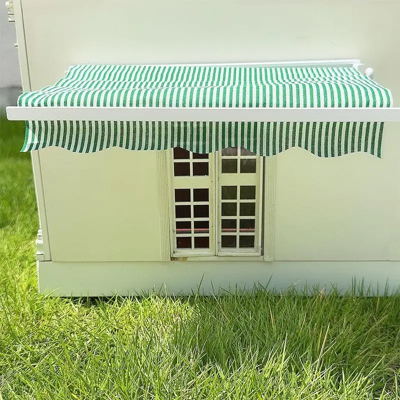 1/12 Scale Dollhouse Miniature Green Striped Awning, Ideal for Outdoor Balcony Scene
1/12 Scale Dollhouse Miniature Green Striped Awning, Ideal for Outdoor Balcony Scene