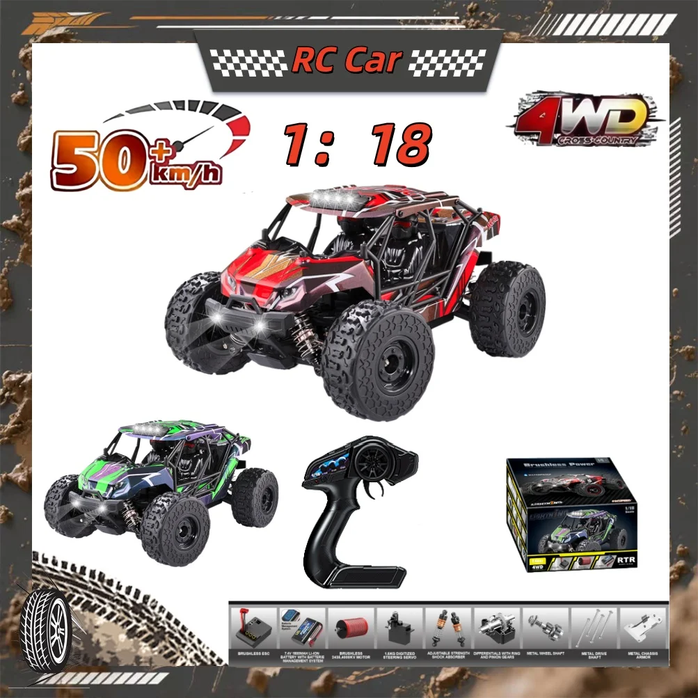 Car Toys for Boys 1:18 Brushless RC Full Roll-Cage Frame 4WD Off-Road RC Truck 52Km/h Adult & Hobbies Toy Vehicle Models Remote
Car Toys for Boys 1:18 Brushless RC Full Roll-Cage Frame 4WD Off-Road RC Truck 52Km/h Adult & Hobbies Toy Vehicle Models Remote