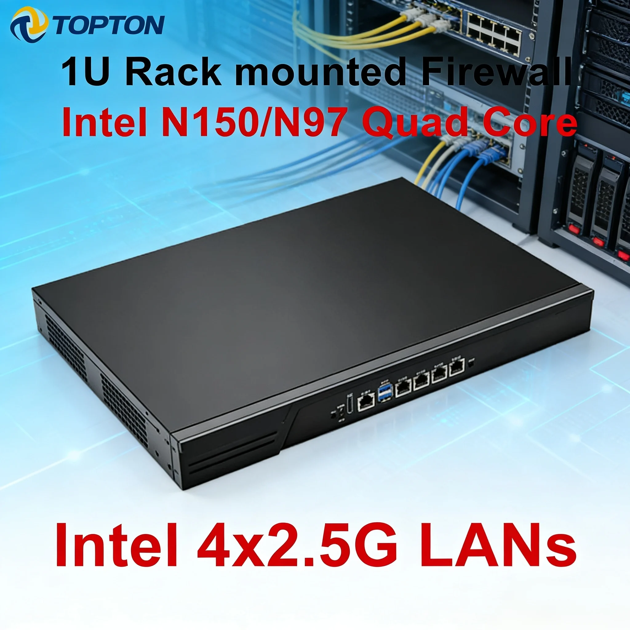 Topton New 1U Rack Firewall Appliance Intel N150 N97 Quad Core 4x i226-V 2.5G LANs DDR5 Mini PC VPN Network Gateway Home Server
Topton New 1U Rack Firewall Appliance Intel N150 N97 Quad Core 4x i226-V 2.5G LANs DDR5 Mini PC VPN Network Gateway Home Server